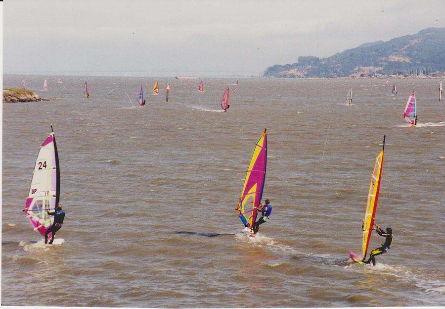 Windsurfers on the Bay Photograph by Mia Alexander