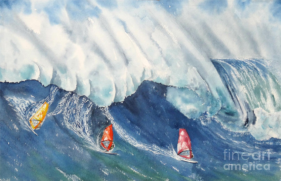 Windsurfing Painting by Jose Manuel Iglesias Cans - Fine Art America