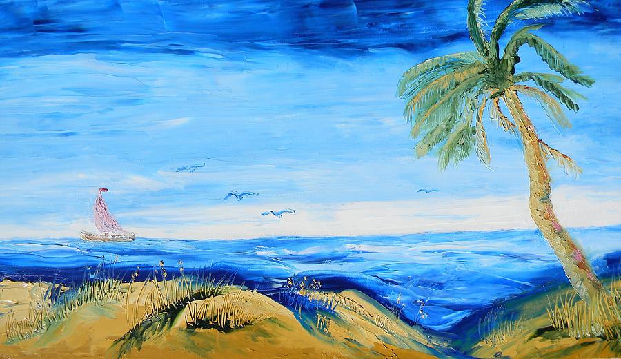 Windswept Palm  Painting by Warren Thompson