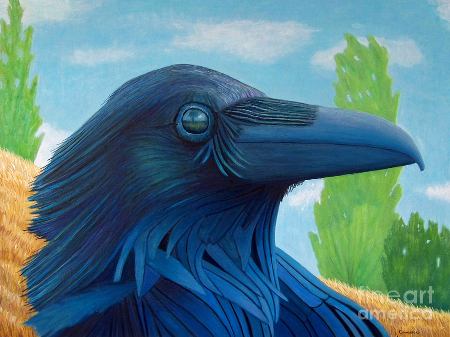 Raven Painting - Windswept Visionary by Brian  Commerford