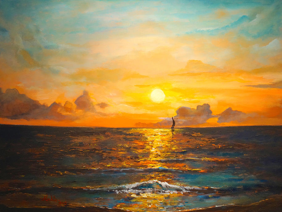Sunset Painting - Windward by Alan Lakin