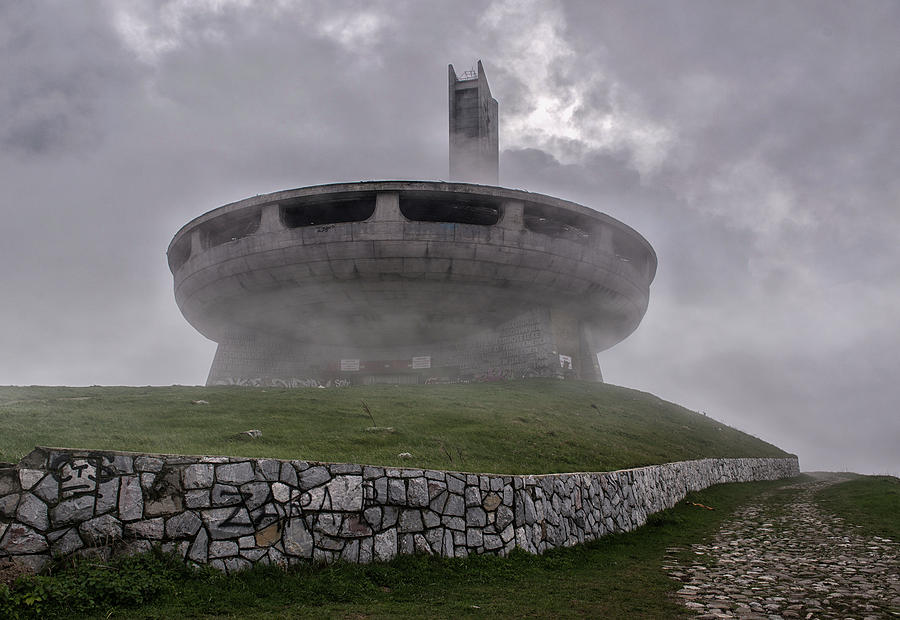 Architecture Photograph - Windy and cloudy day at Buzludzha by Jaroslaw Blaminsky