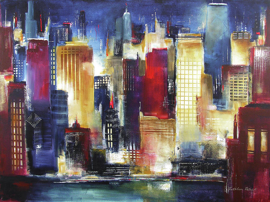 Chicago Painting - Windy City Nights by Kathleen Patrick