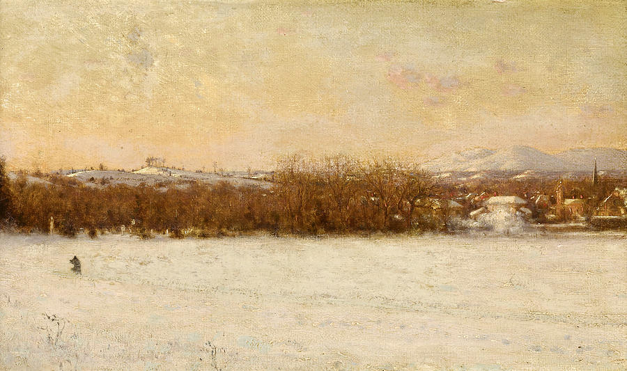 Winter Painting - Windy day after a snowstorm by Jervis McEnte