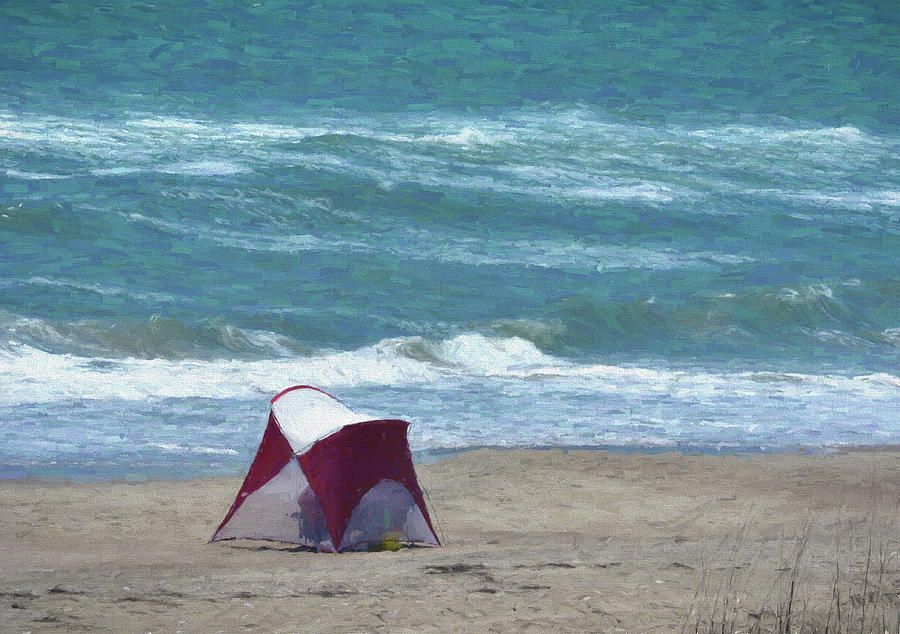 Windy Day Beach Tent Photograph by Sandi OReilly