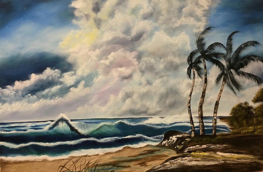 Nature Painting - Windy Sea by IRA World Art