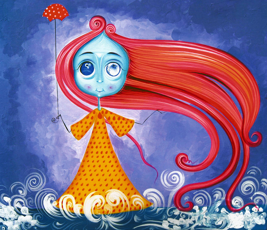 Windy - The Girl of the Wind Painting by Tiberiu Soos