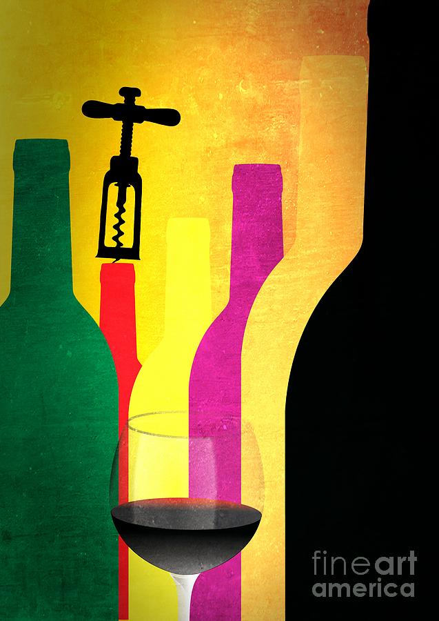 Wine and bottles Painting by Stefano Senise