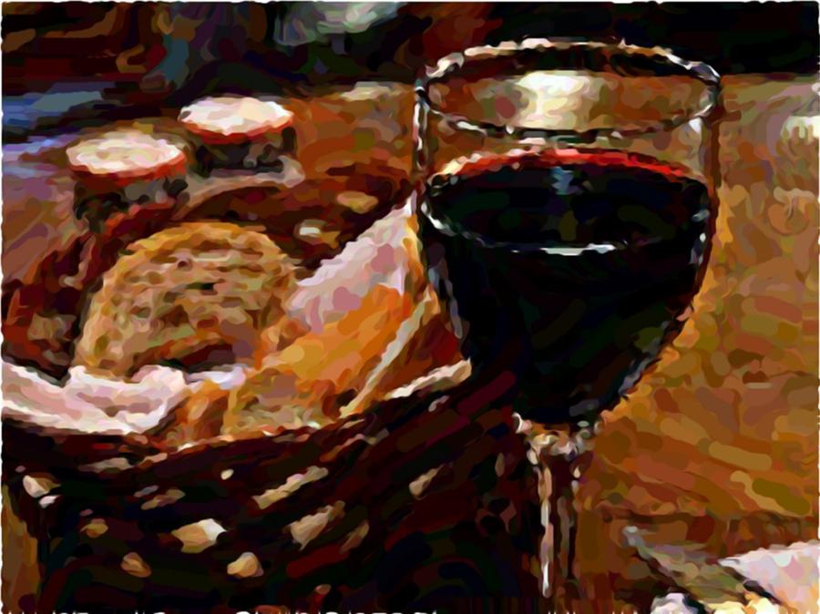 Wine Photograph - Wine and Bread by Richard Foxworth