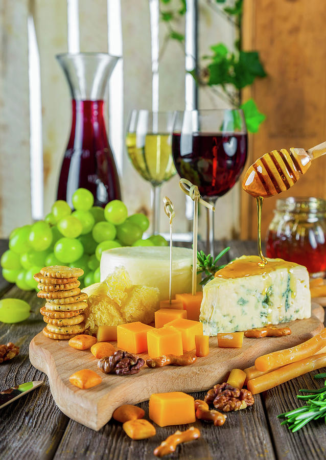Wine Photograph - Wine And Cheese by Mountain Dreams