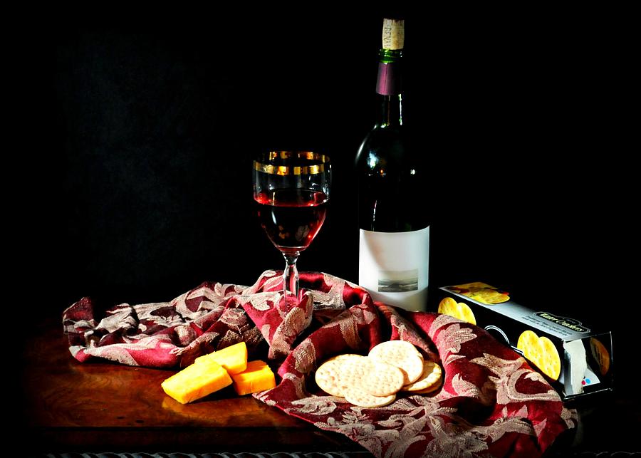 Still Life Photograph - Wine and Cheese by Diana Angstadt