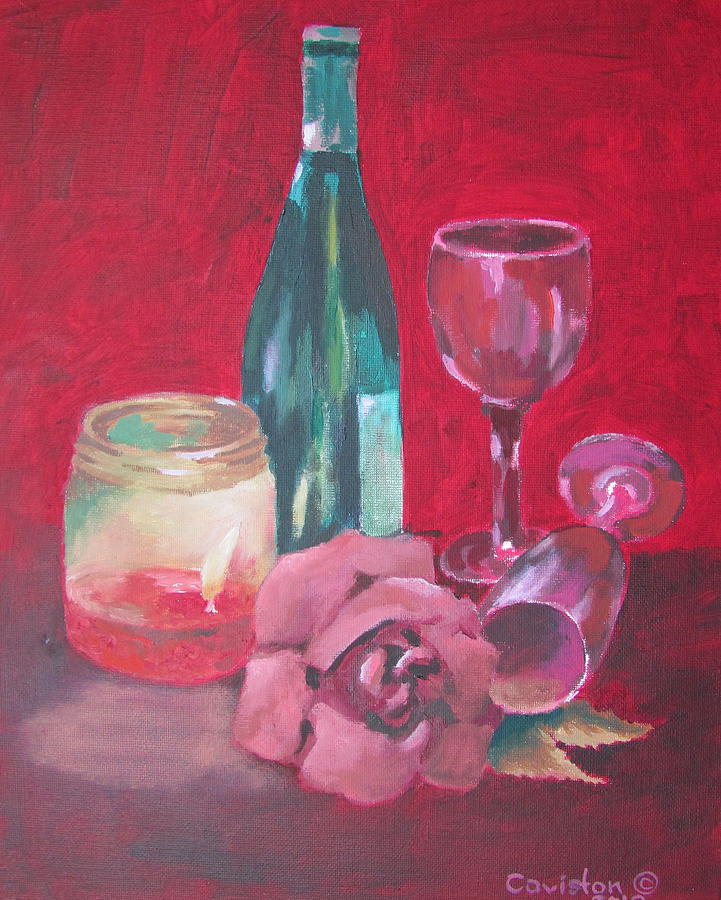 Wine and Roses Painting by Tony Caviston