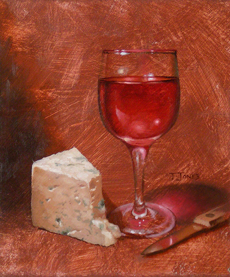 Wine Painting - Wine and Stilton by Timothy Jones