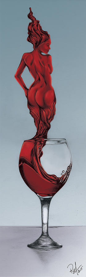 Wine and woman Digital Art by Raffaello Saverio Padelletti