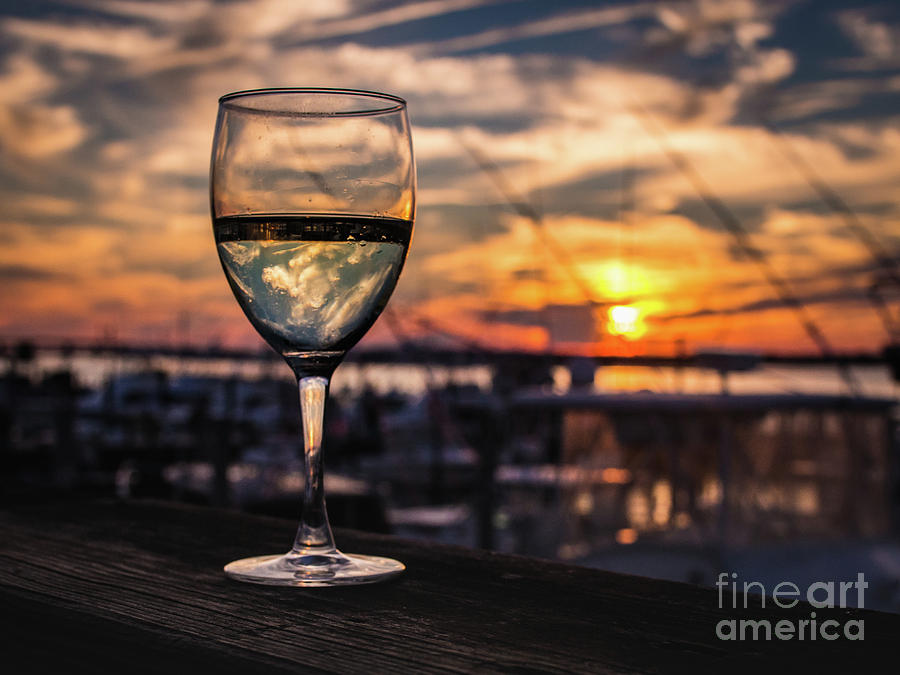 Wine at Sunset in the Hamptons Photograph by Alissa Beth Photography