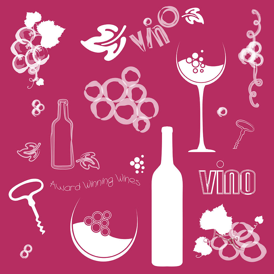 Wine Background Pattern Digital Art by Serena King
