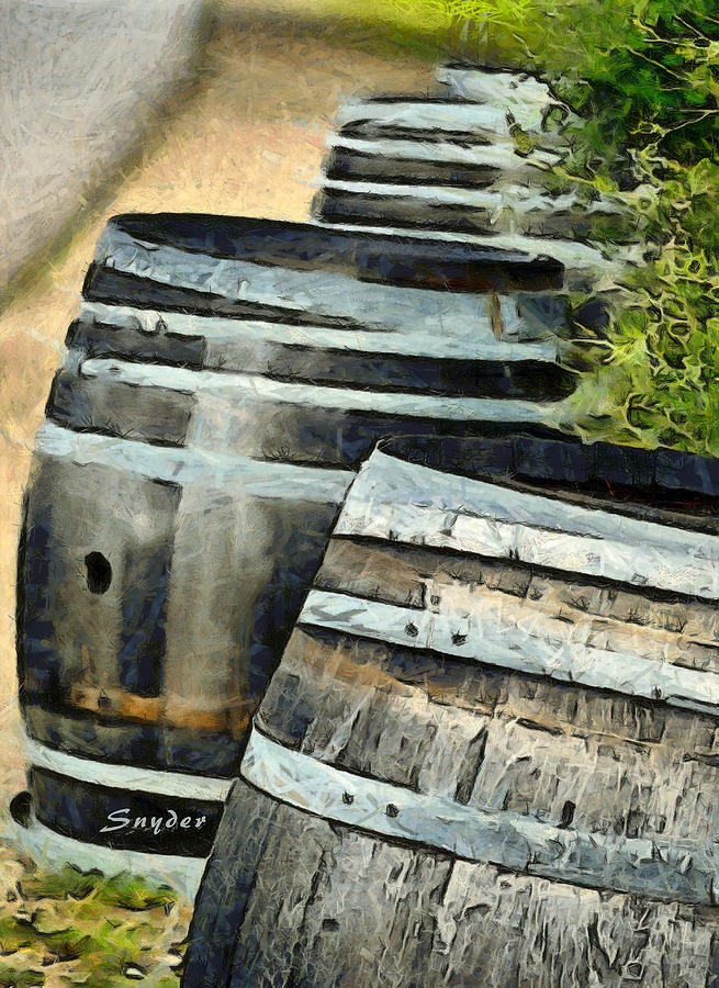 Wine Barrels Foxen Winery Abstract Photograph by Barbara Snyder