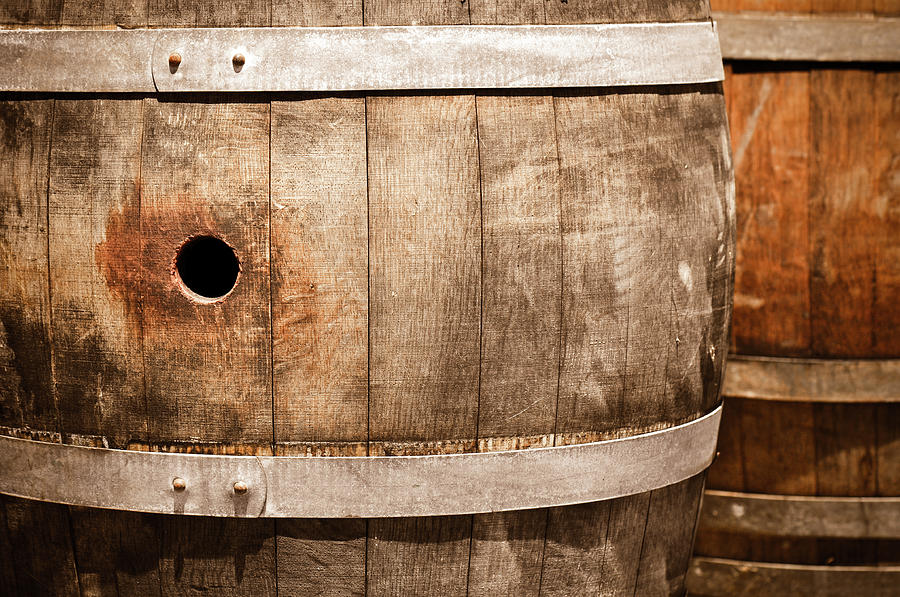 Wine Barrels in Cellar Photograph by Brandon Bourdages