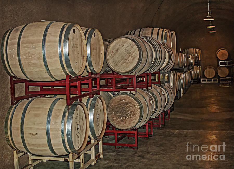 Wine Barrels Lining The Cave Photograph by Gabriele Pomykaj