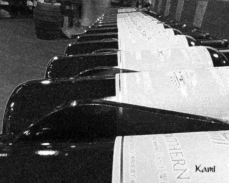 Wine Bottles a Row by Kami Catherman Wine Bottles a Row by Kami Catherman