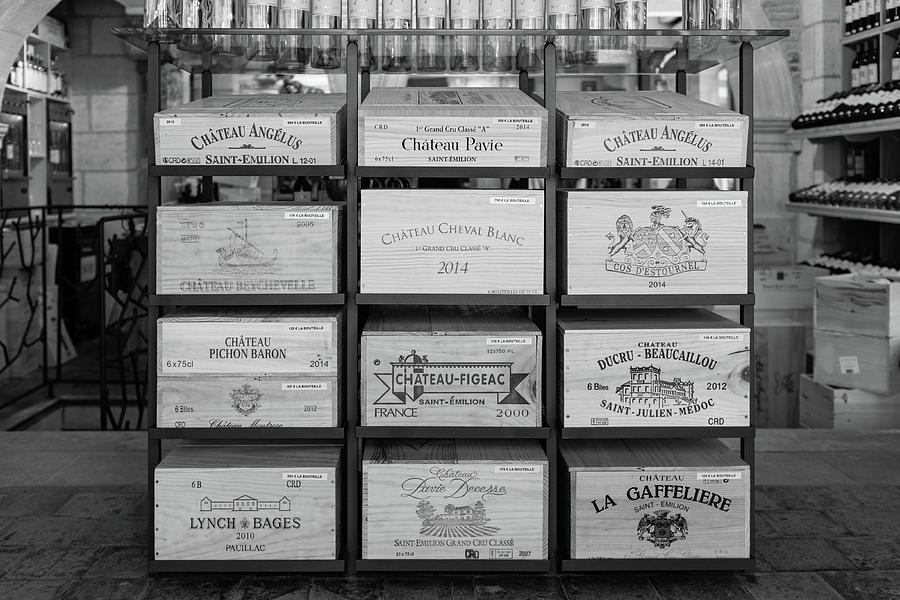 Wine Boxes in a Bordeaux Winery  in Mono Photograph by Georgia Clare