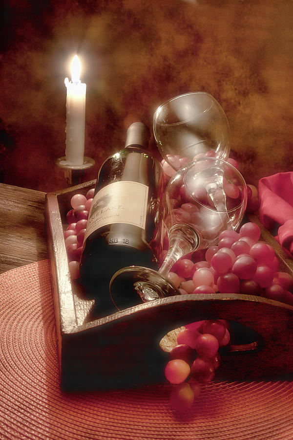 Grape Photograph - Wine by Candle Light II by Tom Mc Nemar
