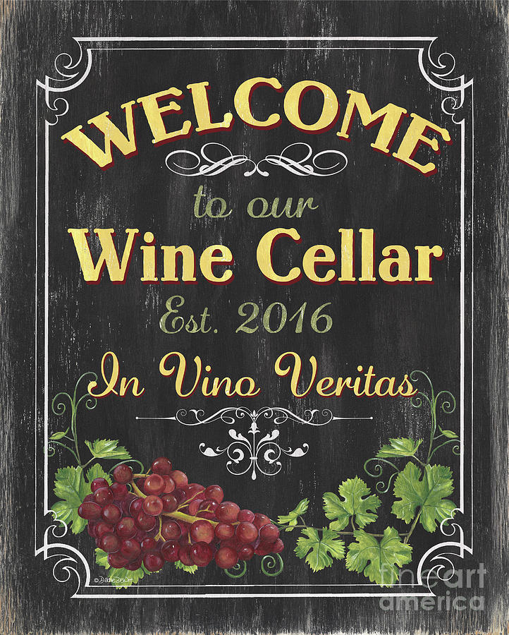 Wine Painting - Wine Cellar Sign 1 by Debbie DeWitt