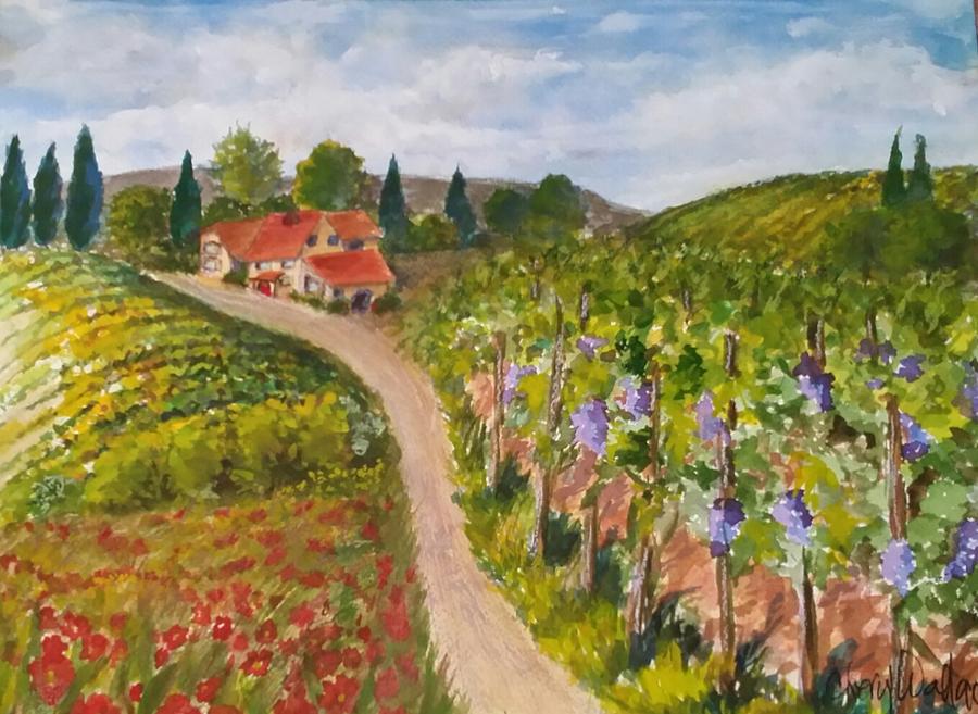 Wine Country Imagined Painting by Cheryl Wallace