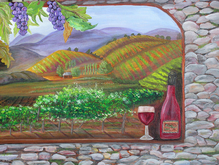 Wine Painting - Wine Country by Mikki Alhart