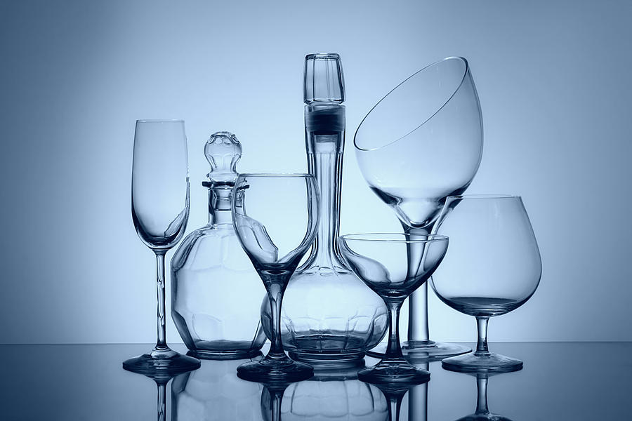 Wine Photograph - Wine Decanters with Glasses by Tom Mc Nemar