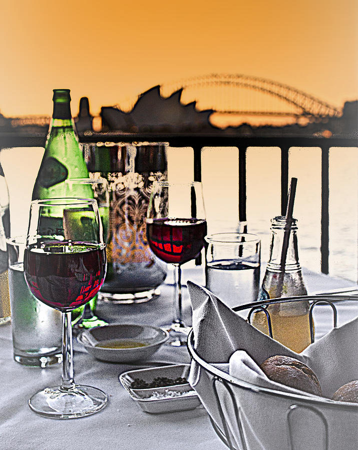 Wine Photograph - Wine Dine With Harbour View  by Miroslava Jurcik
