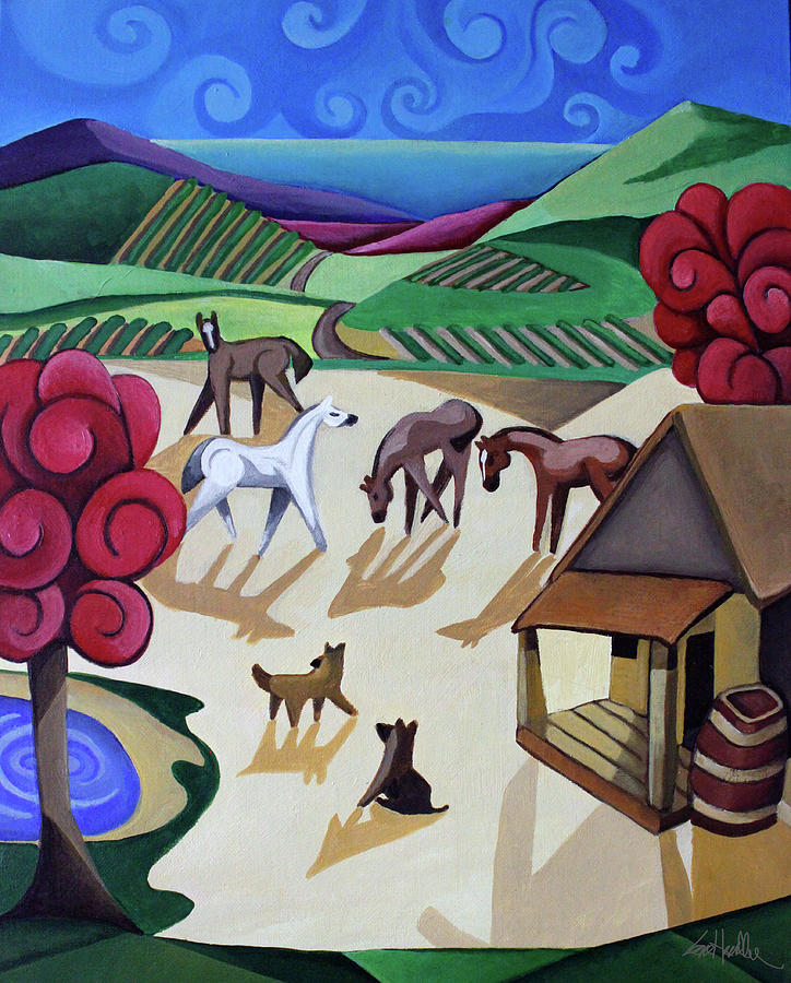 Wine Farm Painting by Lance Headlee