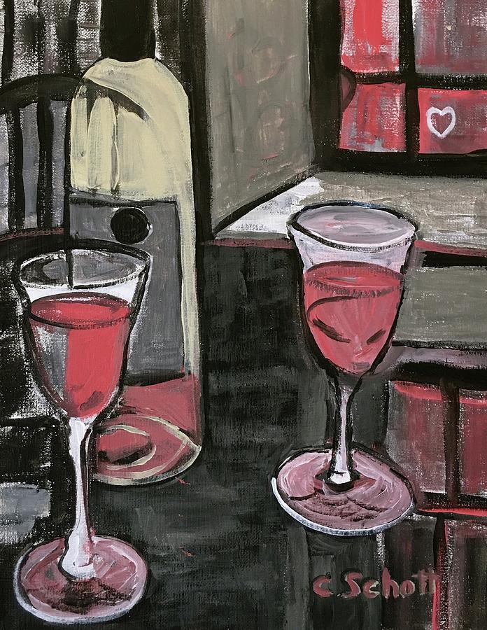 Wine For Two Painting by Christina Schott