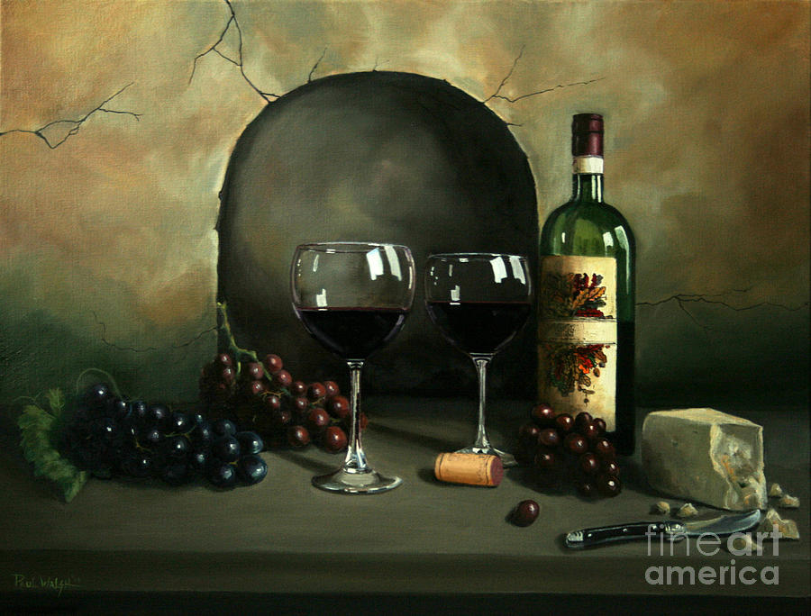 Wine Painting - Wine For Two by Paul Walsh