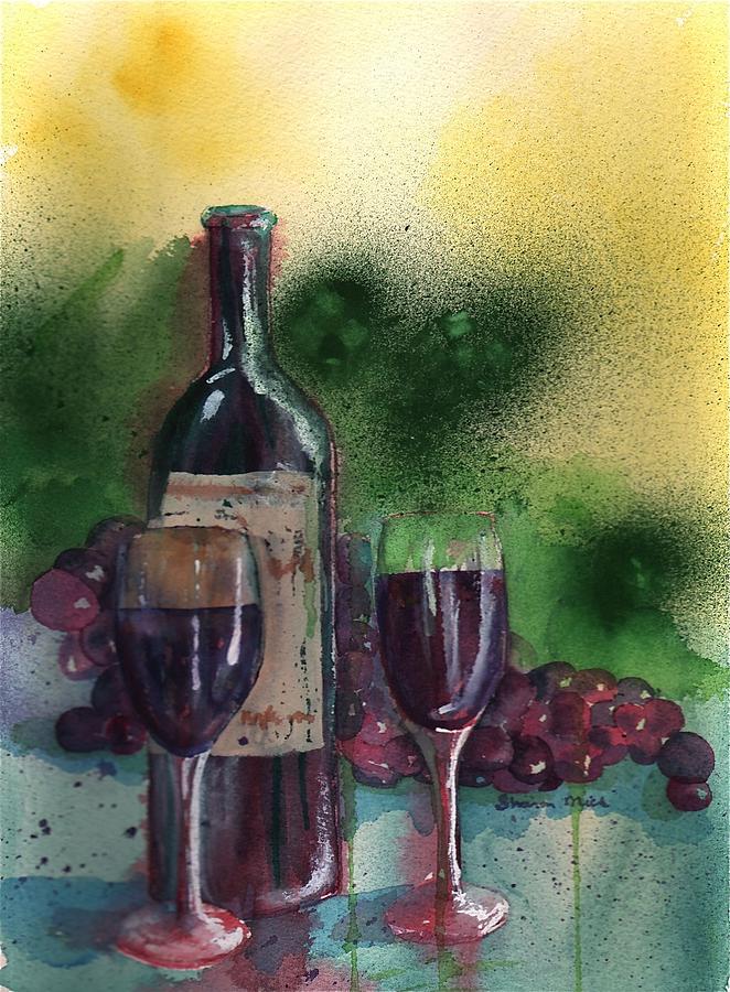 Wine for Two Painting by Sharon Mick