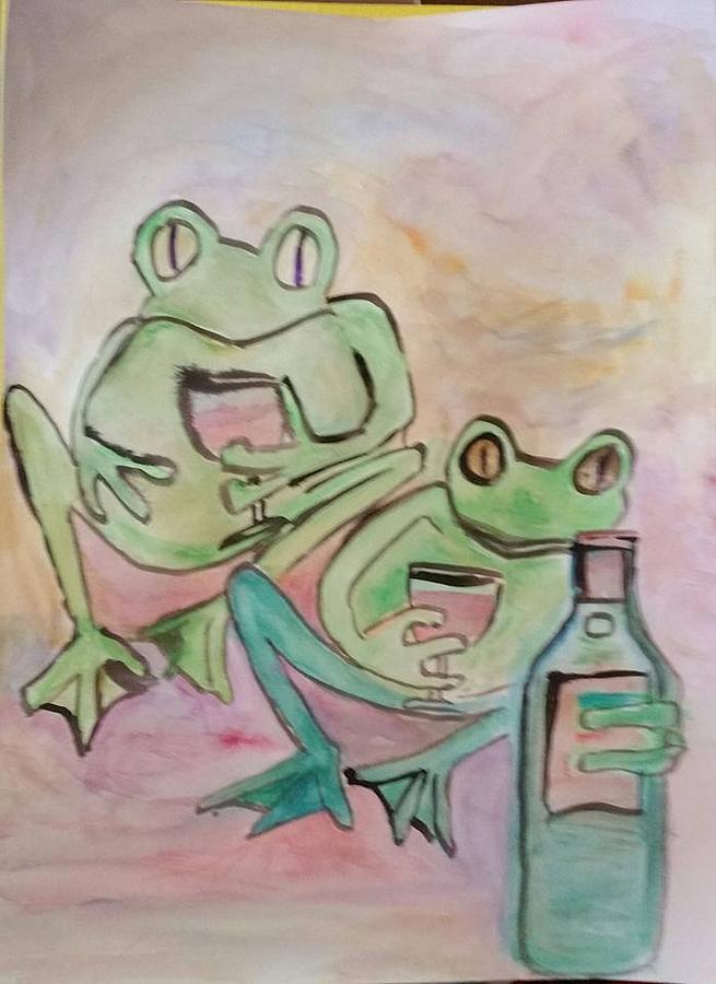 Wine Frogs Painting by James Christiansen