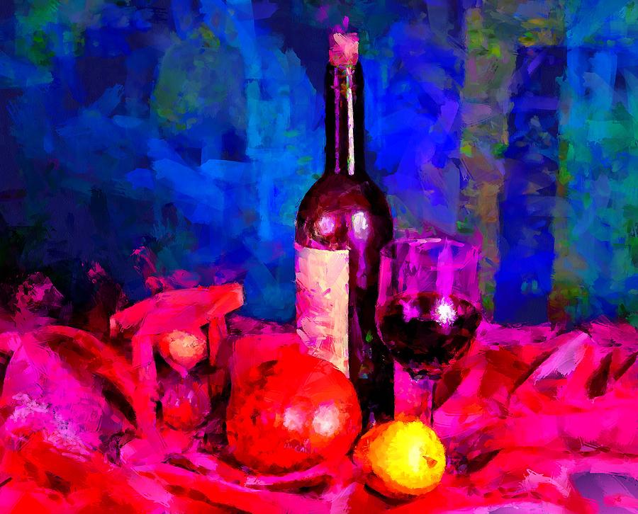 Wine Fruit and Hourglass Digital Art by Caito Junqueira