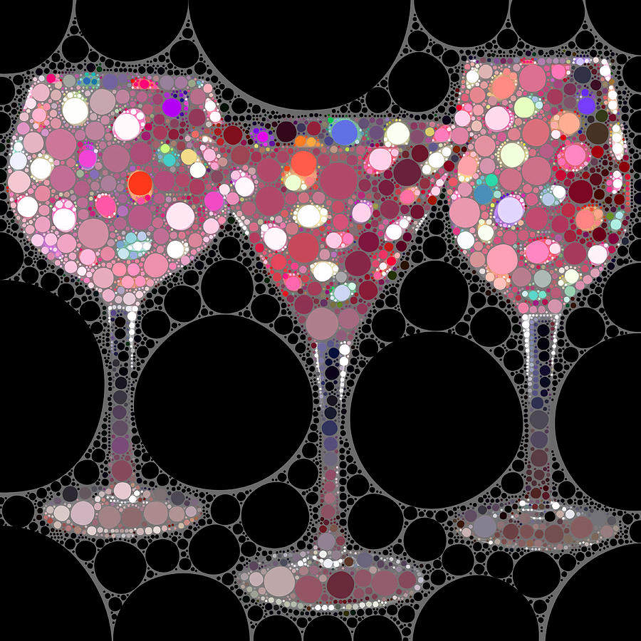 Wine Glass Art-5 Digital Art by Nina Bradica