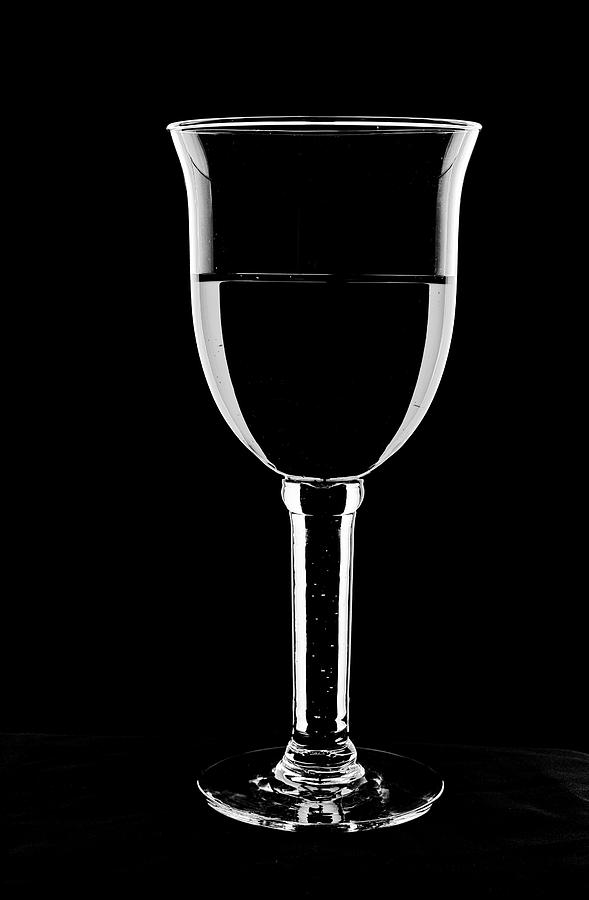 Wine glass - in monochrome. Photograph by John Paul Cullen