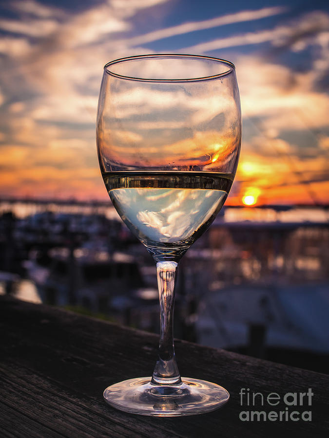 Wine Glass Sunset in the Hamptons Photograph by Alissa Beth Photography