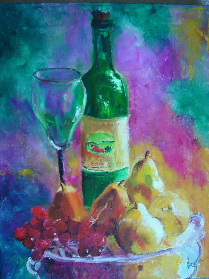 Wine Grapes and Pears Painting by Virgilla Lammons | Fine Art America