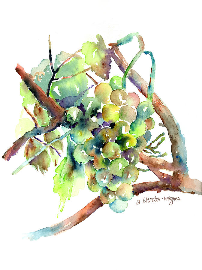 Wine Grapes Painting by Arline Wagner