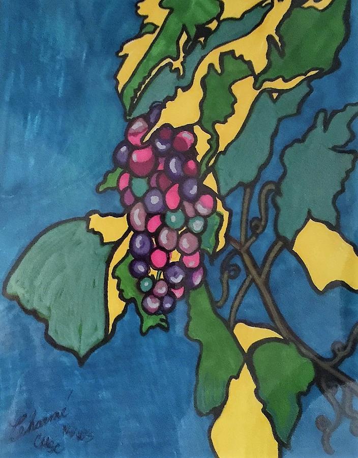 Wine Grapes Painting by Charme Curtin