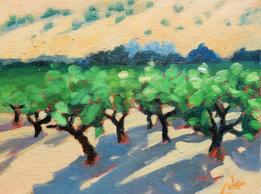 Vineyard Painting - Wine Habitat by Gary Coleman