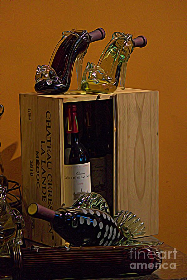 Wine In Glass Slippers Photograph by Paulette Thomas