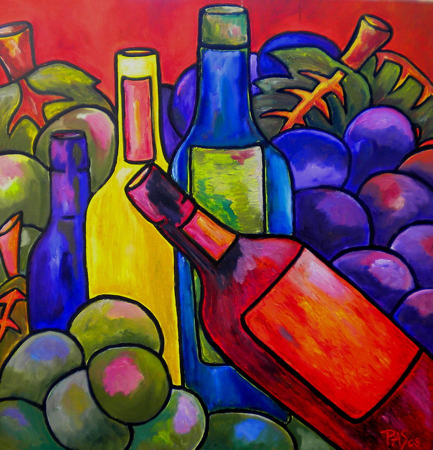 Wine In Orange Painting by Patti Schermerhorn