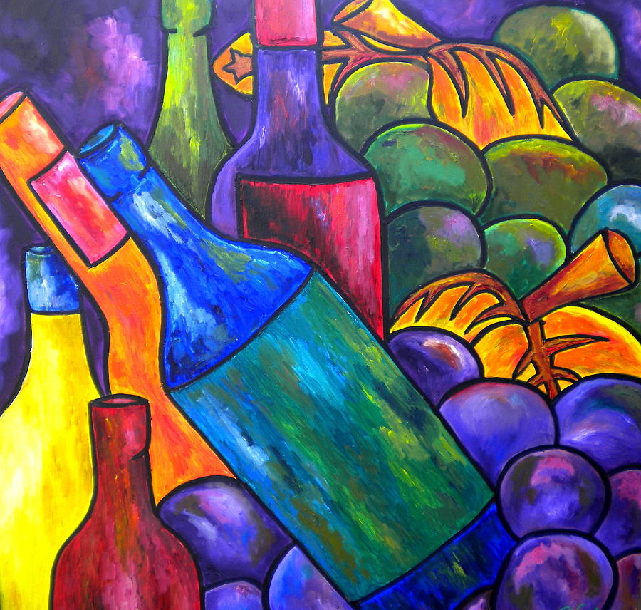 Wine In Purple Painting by Patti Schermerhorn