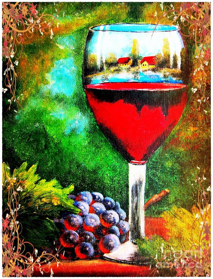 Wine lake Painting by Vesna Martinjak