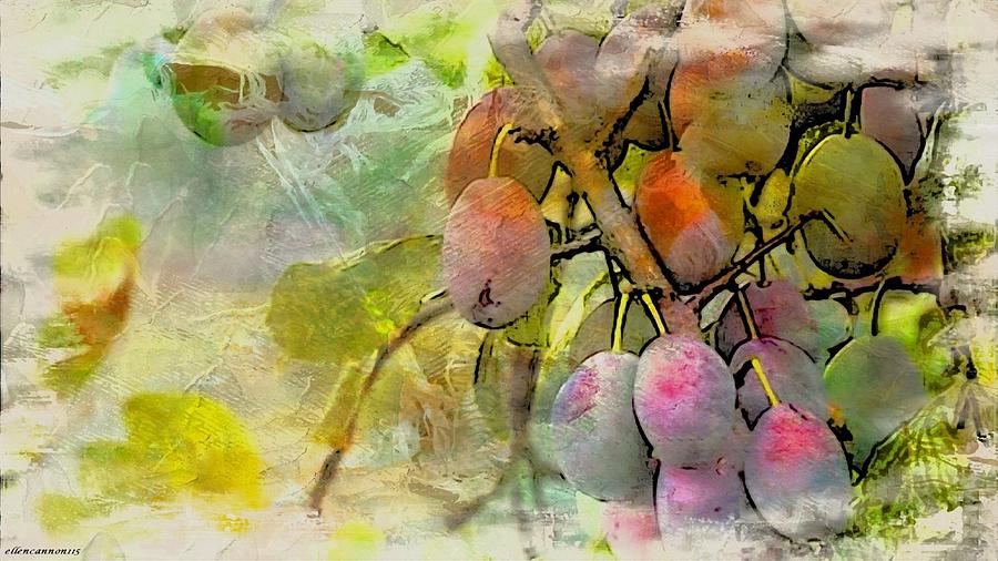Grape Digital Art - Wine Me Up by Ellen Cannon