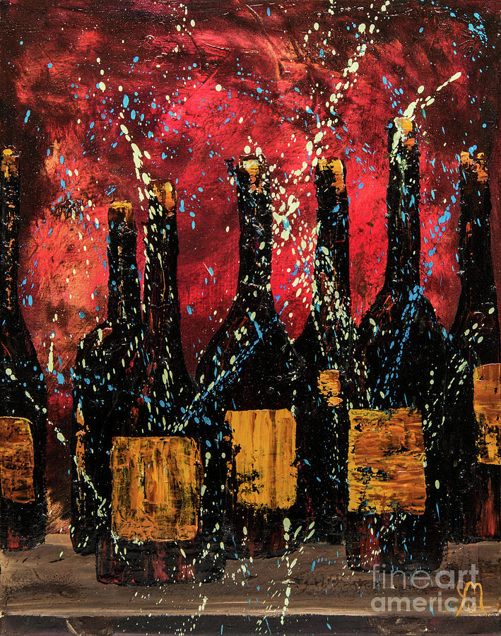 Wine Bottle Painting - Wine of Seven by Jodi Monahan